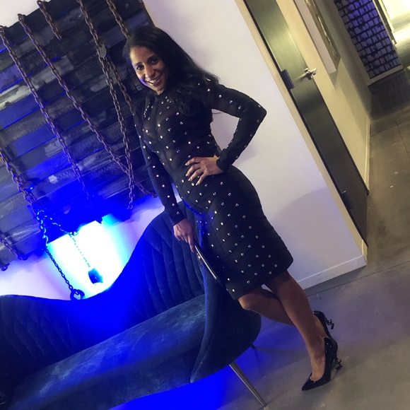 Studded Detail Bandage Dress - Picture 5 of 6